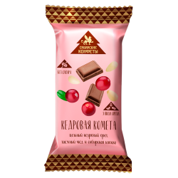Cedar Comet with Strawberries, Sugar-Free / Siberian Candies / Bar / 40 g