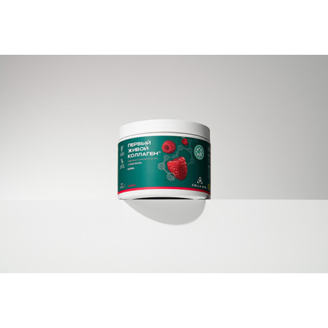 FIRST LIVE COLLAGEN® COLLAGEN HYDROLYSATE Types I, II, III WITH ELASTIN 300g RASPBERRY