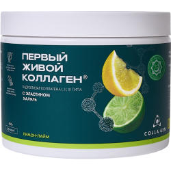 FIRST LIVE COLLAGEN® COLLAGEN HYDROLYSATE Types I, II, III WITH ELASTIN LEMON-LIME 300g