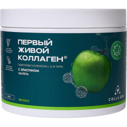 FIRST LIVE COLLAGEN® COLLAGEN HYDROLYSATE Types I, II, III WITH ELASTIN 300 g APPLE