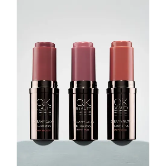 OK BEAUTY CREAMY GLOW BLUSH STICK tone Velvet Rose OK BEAUTY CREAMY GLOW BLUSH STICK tone Velvet Rose