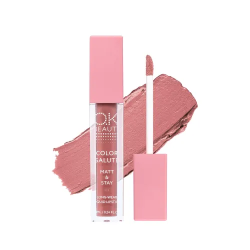 OK BEAUTY COLOR SALUTE MATT & STAY long-wear liquid lipstick Chill OK BEAUTY COLOR SALUTE MATT & STAY long-wear liquid lipstick Chill