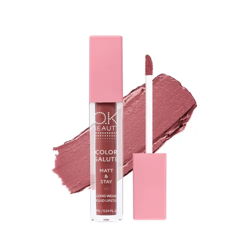 OK BEAUTY COLOR SALUTE MATT & STAY long-wear liquid lipstick Point OK BEAUTY COLOR SALUTE MATT & STAY long-wear liquid lipstick Point