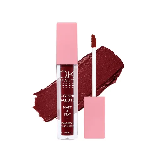 OK BEAUTY COLOR SALUTE MATT & STAY long-wear liquid lipstick Wild OK BEAUTY COLOR SALUTE MATT & STAY long-wear liquid lipstick Wild