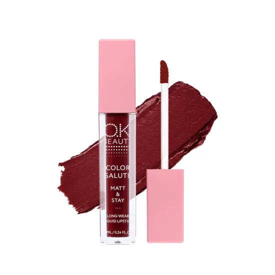 OK BEAUTY COLOR SALUTE MATT & STAY long-wear liquid lipstick Wild OK BEAUTY COLOR SALUTE MATT & STAY long-wear liquid lipstick Wild